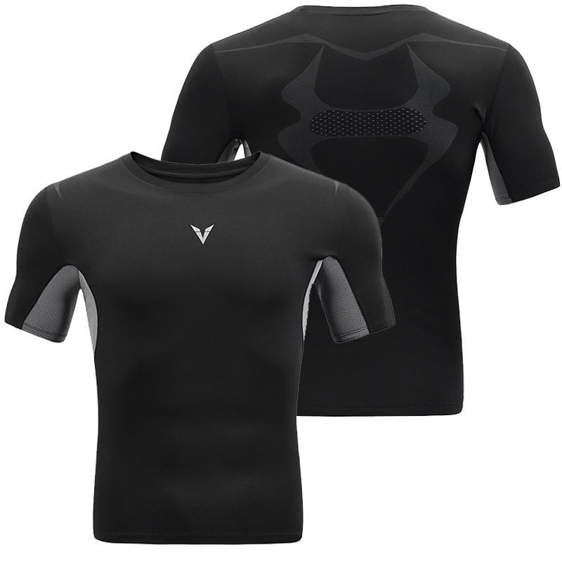 T Shirt Tight Fit - Erkekler Fitness spor vücut geliştirme spor