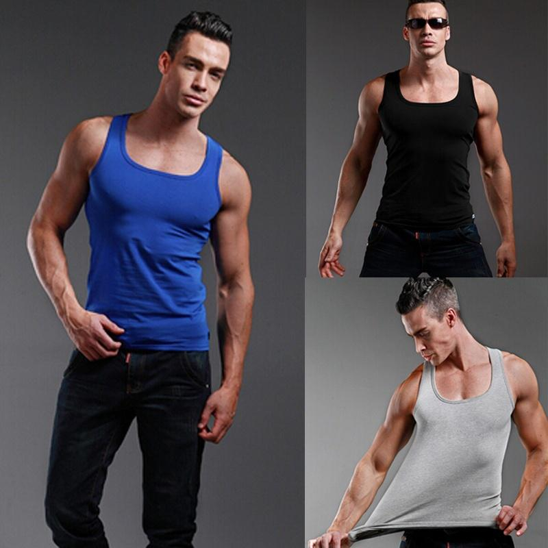 Sleeveless Undershirt - Erkekler Spor Yelek Kolsuz Kare Boyun