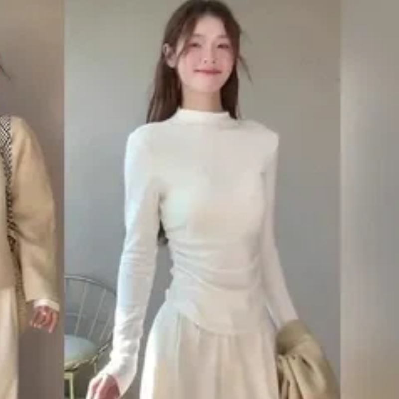 Base Layer Top - Kadınlar İçin Yarım Yaka Fırçalanmış Termal