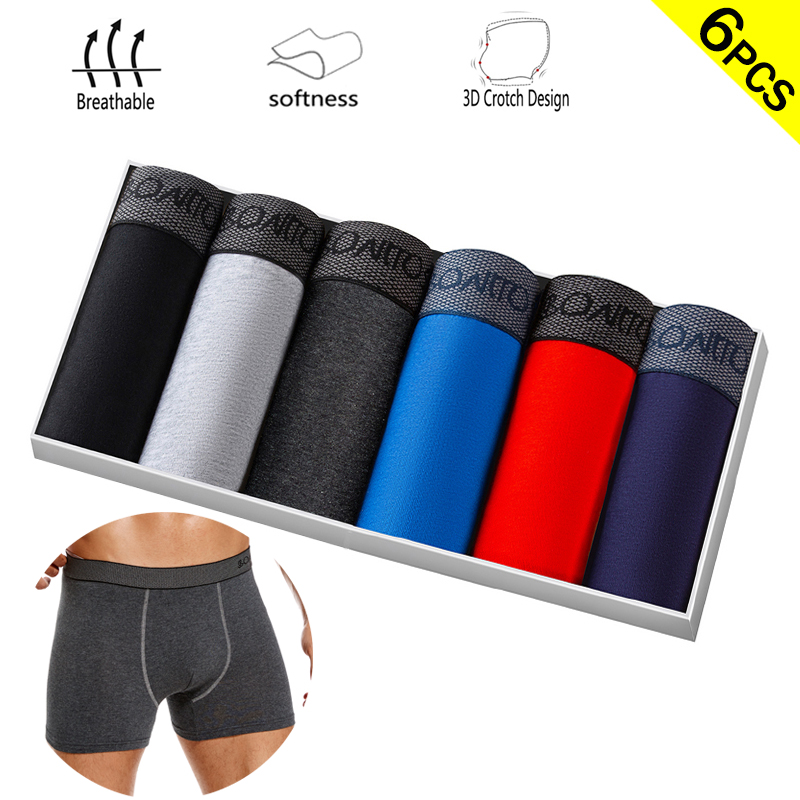 Boxer Shorts Modal - 6 adet/paket Boxer Külot Düz Renk